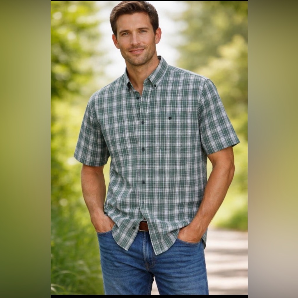 Eddie Bauer Men’s Button Down Shirt Xl 100% Cotton Green
